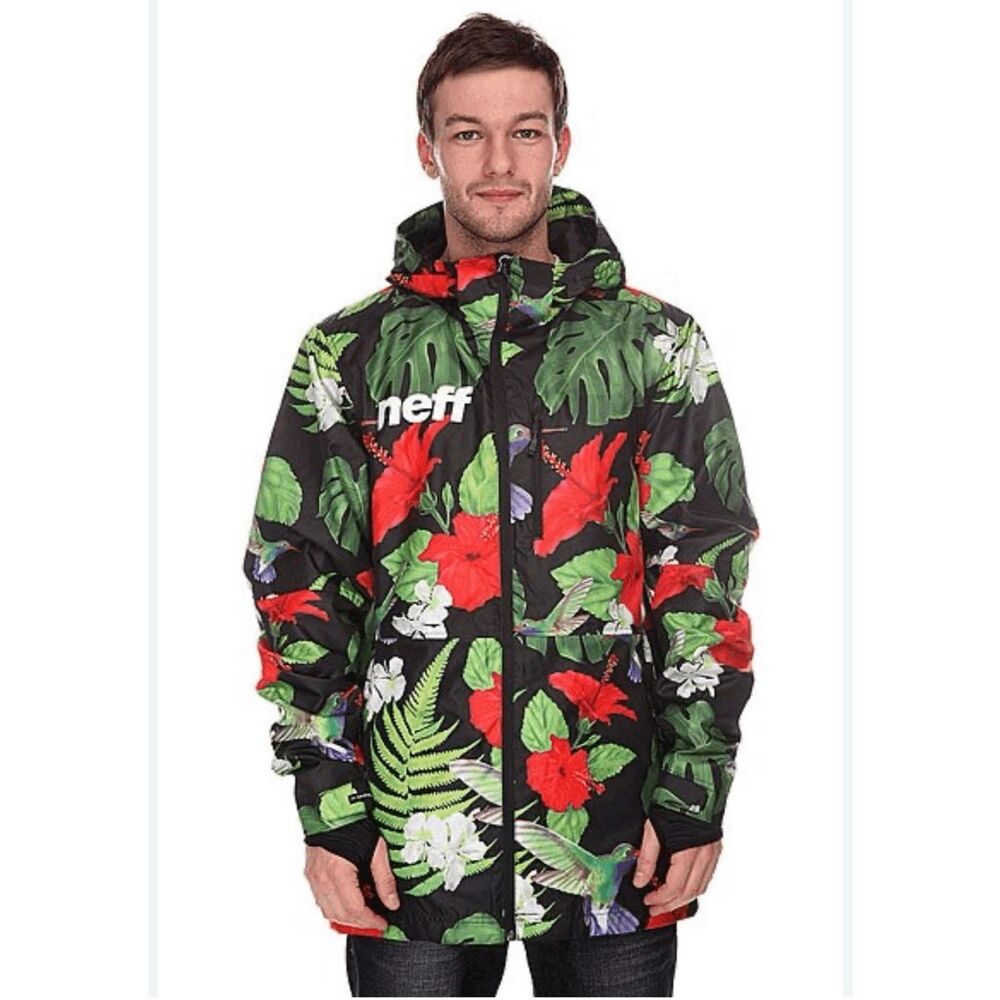 Neff Daily 2 Snow Hummingbird Floral Snow Winter Ski Jacket Men's Size Medium